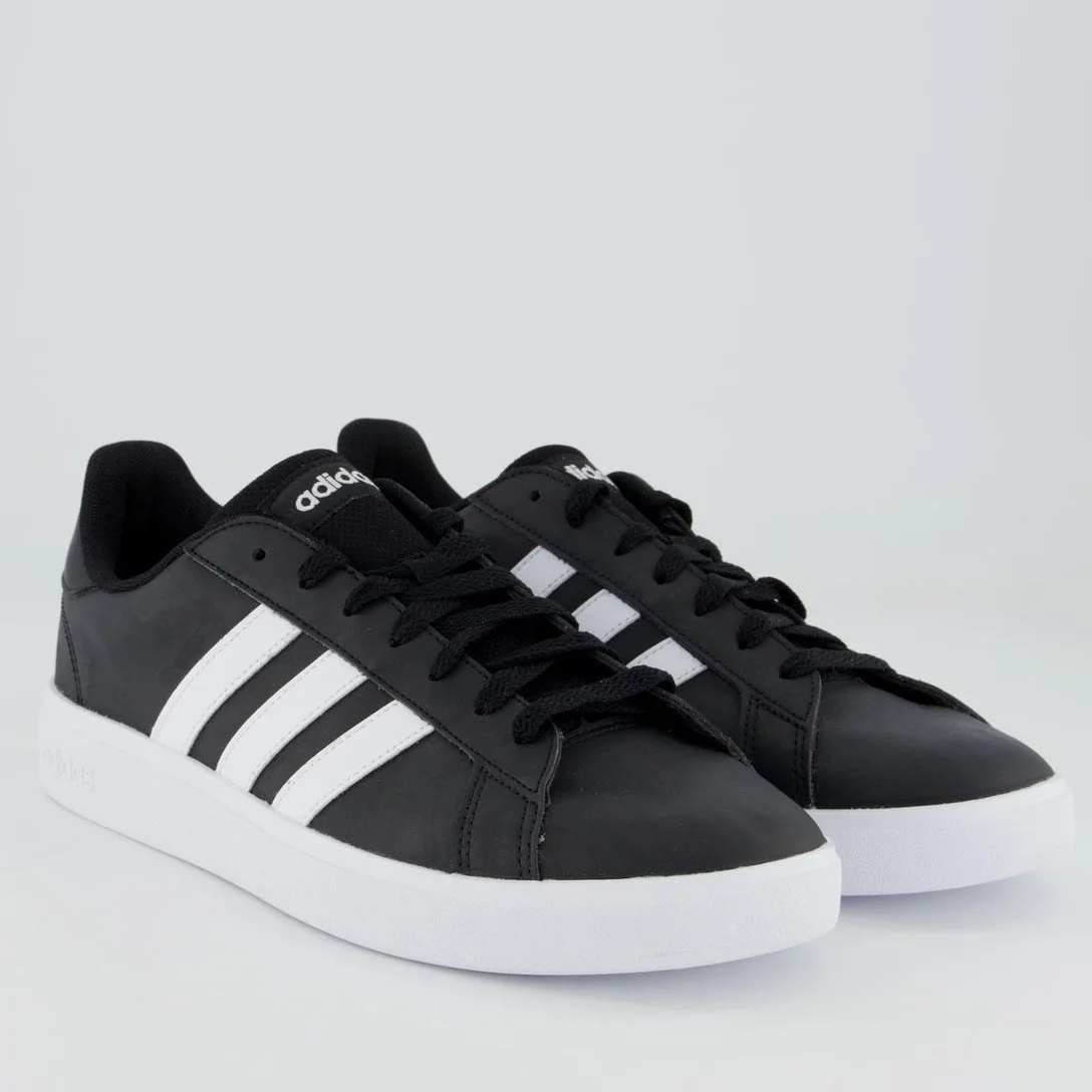 [R$151,43] Tênis Adidas Grand Court Base 2.0 Simp Preto e Branco
